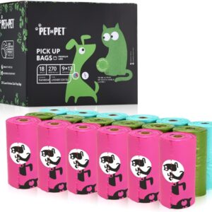 Hundekotbeutel Mit Duft, 270 Zählungen, Hundekotbeutel Für Alle Rassen – USDA Zertifiziert 38% Biobasiert Kotbeutel Für Hunde, Auslaufsicher Kackbeutel Für Hunde, Stark Hunde Kotbeutel Rollen