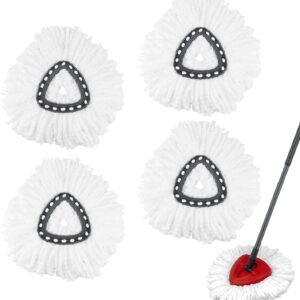 4 Stück Ersatzkopf für Vileda Wischmopp, Weiß Mopp-Ersatzteile für Vileda Turbo, Moppköpfe für Vileda Bodenwischer, Wasserabsorbierender Wischkopf für Vileda Mop Ersatz, für Verschiedene Etagen