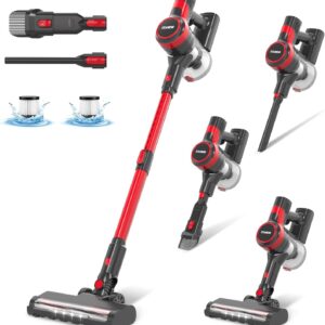 Stanew Akku Staubsauger, 4 in 1 Staubsauger Kabellos, 150W Leichter Handstaubsauger, 22,2V Akkusauger, 40Min Laufzeit, 800ml Vacuum Cleaner, Akkusauger für Teppich, Tierhaare, Auto