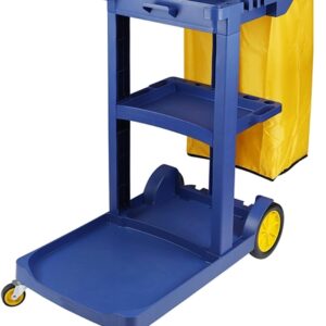 NRNQMTFZ Kunststoff Reinigungswagen,Putzwagen Mobil,Commercial Reinigungswagen,Haushalts-Servierwagen,für Hotel, Gastronomie und Gebäudereinigung(Package A,Blue)
