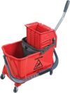 La Briantina Rombo Wagen für Bodenwischer und professionelle Rollen, 34 Liter, 69 x 32 x 72 cm, Farbcode: Rot