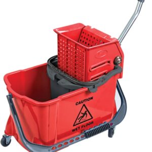 La Briantina Rombo Wagen für Bodenwischer und professionelle Rollen, 34 Liter, 69 x 32 x 72 cm, Farbcode: Rot