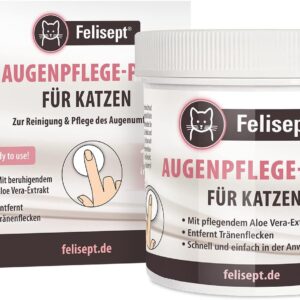 Felisept Augenpflege FingerPads für Katzen 100 Stück Mit Aloe Vera Extrakt Fingerlinge zur Reinigung & Pflege des Augenumfelds Katzen Pflege gegen Schmutz & Tränenstein Augenreiniger Katze