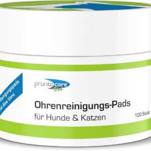 Prontocare-Vet Ohrenreinigungs-Pads für Hunde und Katzen 100 STK. | zuverlässige Pflege & Schutz – Fingerpads zur Ohrenreinigung und Hygiene bei Ohrenentzündungen.