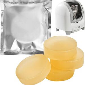 4 Stück Festes Geruchsvernichter, Enzymreiniger Katzenurin für Pura Max Selbstreinigende Katzentoilette, Katzen Urin Geruch Entferner, Katzenurin Geruchsentferner Extrem (Rundenischer)