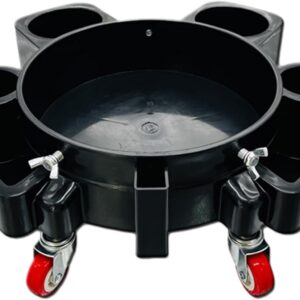 Rolleimer-Dolly – Autowascheimer-Transporter, tragbarer Detaillierungswerkzeug-Dolly | Autowasch-Reinigungswagen mit 5 Rädern, professioneller Auto-Reinigungsset-Servicewagen für die Autowasch-Detaill