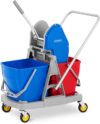 ulsonix UNICLEAN 11 Putzwagen mit Presse Mop Eimer Wischer Reinigungswgen Halter Hotel 2 Eimer 40 L