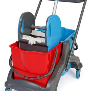 Reinigungswagen mit Doppel- 25l Eimer, 360 Grad lenkrollen und Mopp-Presse