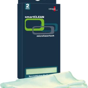 ceragol ultra smartCLEAN Mikrofasertücher, 2 Stück 30x40cm in Premium Qualität – fusselfrei und waschbar – Reinigungstücher für Brille, Handy, Navi, Laptop, Display UVM.