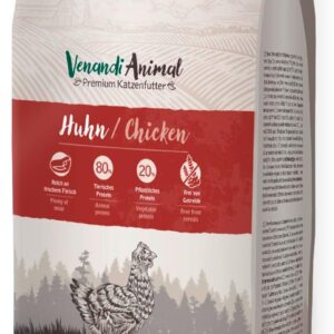 Venandi Animal – Premium Trockenfutter für Katzen – Huhn, 1er Pack (1 x 6,5kg), getreidefrei mit viel frischem Fleisch