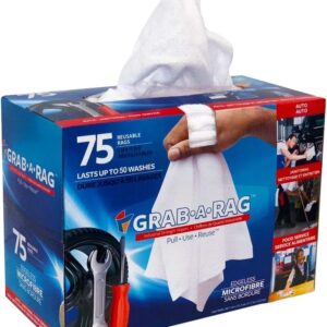 Grab•a•Rag Mikrofaser-Reinigungstuch, weich, sehr saugfähig, fusselfrei, streifenfrei, wiederverwendbar, Mikrofasertücher für Haus, Küche, Bad, Auto, TV-Bildschirm, 75 Stück (29.7 x 31.2 cm)