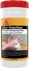 Sika – feuchte Reinigungstücher – Sika PowerClean Weiß – ideal für die Werkstatt – saubere Hände ohne Waschen – Spenderbox mit 100 Tüchern