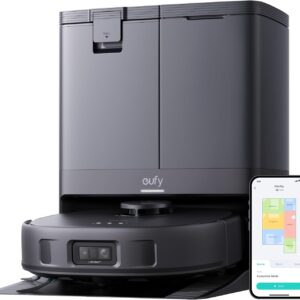 eufy X10 Pro Omni Saugroboter mit Wischfunktion & Absaugstation, 8.000Pa, Auto-Absaugen/Befüllen, 2× Auto-Lift-Mopp mit Auto-Waschen/Trocknen, Aktive Hindernisvermeidung, Kindersicherung