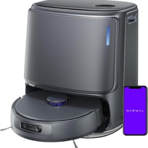 NARWAL Freo Z Ultra Saugroboter, Doppel-KI-Chips, Doppel-KI-Ausweichen KI-adaptivem Heißwasserwaschen von Mopps und Trocknen, 12.000 Pa Saugkraft, Zero Tangling Bürste 2.0, Intelligente APP-Steuerung