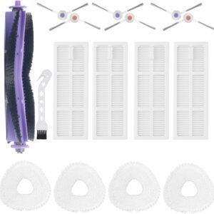 BUXEBUX 16 Stück Ersatzteile für Narwal Freo Roboter-Staubsauger-Ersatzzubehör-Set, 1 Hauptrollbürste, 4 Hepa-Filter, 4 Wischpads, 6 Seitenbürsten, 1 Reinigungswerkzeug.