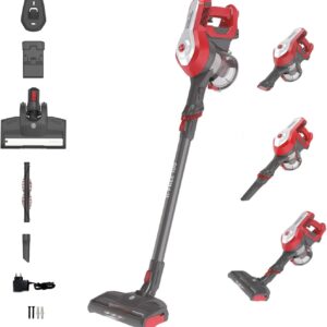 Hoover Akku-Staubsauger H-Free 100 Home ohne Beutel mit bis zu 40 Min. Laufzeit I Staubsauger kabellos mit LED-Licht, XL Staubbehälter & Parkfunktion I Akkusauger mit Fugendüse & Staubbürste