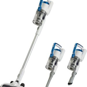 Amazon Basics Akku-Staubsauger, 2-in-1-Gerät, mit BLDC-Motor, 350 W, 0,7 l, Weiß und Blau