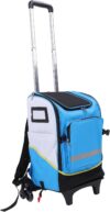 Große Reinigungstasche mit Rädern, Reinigungsrucksack mit abnehmbarem Trolley, Haushaltsreinigungs Organizer, tragbarer Reinigungswagen für Haushaltshilfen (BLUE)