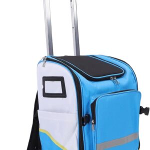 Große Reinigungstasche mit Rädern, Reinigungsrucksack mit abnehmbarem Trolley, Haushaltsreinigungs Organizer, tragbarer Reinigungswagen für Haushaltshilfen (BLUE)