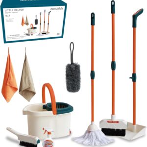 nunukids Kinder Putzset Fantastisches Kinderbesen Set mit Wischmop und Kehrset das ideal für Kinder ab 3 Jahr