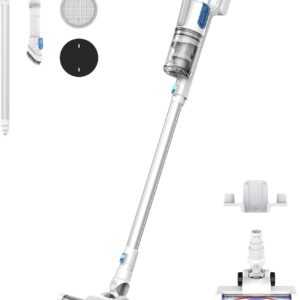 Eureka BR5 Slim Akku Staubsauger Kabellos Leicht, 2-in-1 Stabstaubsauger mit Bürstenloser Motor, 250W Starke Saugkraft, Leise Staubsauger Kabelloser für Hartböden und Teppiche