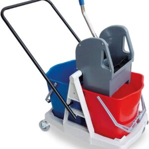 BRB Reinigungswagen-Set Profi, Handhebel-Presse, 2 Eimer je 17 Liter