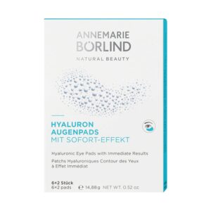 ANNEMARIE BÖRLIND AUGEN & LIPPENPFLEGE Hyaluron Augenpads mit Sofort-Effekt (6 x 2 Stk.) – Gegen Erste Fältchen & Linien, Intensive Feuchtigkeitspflege, Für Strahlende Augen, Vegan