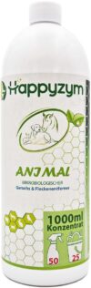 Happyzym Enzymreiniger Geruchsentferner und Fleckenentferner gegen Katzenurin, Hundeurin und Tiergerüche für Haushalt, Gewerbe – 1 Liter Konzentrat