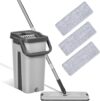 weiclianhp Putzeimer mit Wischmop, 2 IN 1 Wischmopp Set mit Eimer, Bodenwischer Set mit 122cm Edelstahlgriff und 3 Mikrofaser Moppkopf, Platzsparend, Abwassertrennung, für Alle Bodentypen