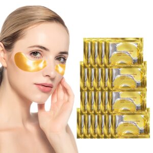 Augenpads, 20 Paar 24k Gold Augenmaske Eye Pads,Masken Beauty für Under Eye Patches, Augenpflege Anti Falten,Entfernen von Tränensäcken Augenringen und Feuchtigkeitsspendend