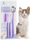 VVHOMIFE Katzen-Zahnbürste, komplettes Kitty Zahnpflege-Set mit Zahnaufhellungs-Tracker – Premium-Bürsten für Katzen, einfache Mundhygiene & Lückenreinigung-Katze