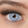 Kontaktlinsen farbig ohne Stärke blau | farbige blaue Jahreslinsen | weiche Linsen | 2 Stück Farblinsen + Linsenbehälter | 0.0 Dioptrien | natürliche Farben | Charmiga Roma Blue