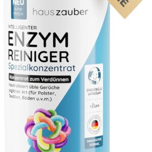 hauszauber® – Enzymreiniger Konzentrat – [STARKER GERUCHSENTFERNER] – 1000 ml – Gegen Urin, Katzenurin, Hundeurin, Kot – Geruchsneutralisierer – Zauberfrische