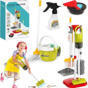 Kinder Putzset,Kinder Reinigung Set,Kinder Staubsauger,Kinderbesen Set,Putzset für Kinder,Haushaltsspielzeug Rollenspiele Set,Kinder Besen Set,Kinderstaubsauger,Reiniungs Set Haushalt Spielzeug