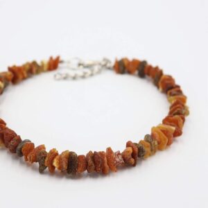 Bernsteinkette für Hunde aus Roh Baltischer Bernstein | Zeckenhalsband | Bernstein Gegen Zecken | Zecken und Flohschutz Halsband (45-50 cm)