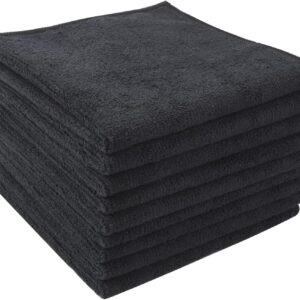 VIVOTE Mikrofasertücher schwarz Spüllappen Küchenlappen super saugfähig und dick Haushalts Putzlappen microfaser Küche Putztücher Mehrzweck Staubwischen 30 cm X 30 cm 9 Stück