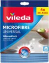 Vileda Allzwecktuch Universal, zu 100% aus Mikrofasern, streifenfreier Glanz, für empfindliche Oberflächen, 38 x 36 cm, 4er Pack