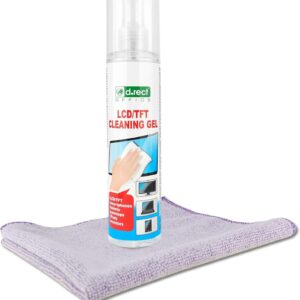 D.RECT Bildschirmreiniger Spray 250ml – Bildschirm, Reinigungsgel Displayreiniger Spray Für Laptop, Tablet, Smartphone, LCD/TFT, Led, Oled, Monitore – Display Reiniger – Screen Cleaner, Mikrofasertuch