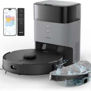 AIRROBO T20+ Saugroboter mit Wischfunktion, 3.5L Staubsauger Roboter mit Absaugstation, 180Min Laufzeit, LiDAR Navigation, Starke Saugkraft ideal für Teppich und Tierhaare, APP Steuerung