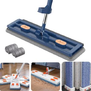 Flovida Wischmop,360 Grad Wischmopp Flovida,Sehr Wendiger Wischmopp Mit AusdrüCkfunktion (Blue -(2 rag))