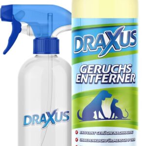 DRAXUS Geruchsentferner gegen Katzenurin und Hundeurin I Mikrobiologischer Geruchsneutralisierer inkl. Mischflasche I Ergibt bis zu 10 Liter Enzymreiniger