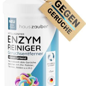 hauszauber® – Enzymreiniger [STARKER GERUCHSENTFERNER] 1000 ml – Gegen Katzenurin, Hundeurin etc. – Üble Gerüche aus Sofa & Teppich entfernen – Geruchsneutralisierer – Zauberfrische