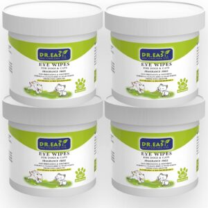 DR.EASY Haustier-Augenwischer,480 Karat, für Hunde, Katzen, Pferde und Kaninchen, Tränenfleckenentferner, Welpen, Kätzchen, getrocknete Schleimentladung, weich und sanft, pflanzliche Formel