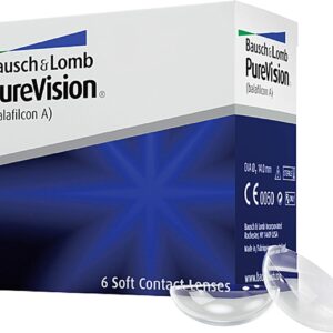 Bausch + Lomb PureVision Monatslinsen, sphärische Kontaktlinsen, weich, 6 Stück BC 8.6 mm / DIA 14 / -2.5 Dioptrien