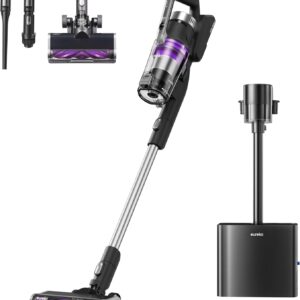 Eureka Stylus Elite Akku Staubsauger mit Absaugstation, 24000 Pa, Automatische Staubentleerung, 3L Staubbeutel, 60 Minuten Laufzeit, Anti-Verwicklungsbürste, LED-Scheinwerfer, Abnehmbarer Akku