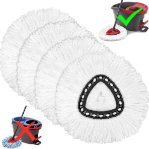 4 Stück Wischmopp Ersatzköpfe Kompatibel mit Vileda Turbo, Mikrofaser Wischmob Ersatzmop Moppköpfe für Bodenwischer und EasyWring&Clean Mopp