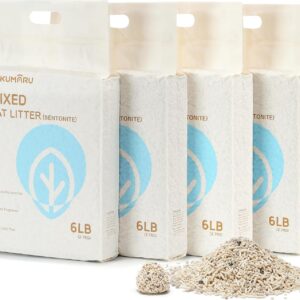 FUKUMARU Tofu Katzenstreu 10.8kg – schnelle klumpenbildung, Tofu und Bentonit Katzenstreu, staubfrei und leicht zu klumpen, Geruchskontrolle(Weißer Tee), kann die Toilette hinuntergespült Werden.