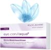 Eye.Con Aqua weiche Monatslinsen – mit UV-Schutz – 3er Box Sillikon Hydrogel Kontaktlinsen mit Stärke für empfindliche Augen. Contact Lenses mit 55% Wassergehalt BC 8.4mm, DIA 14.2mm, -2,75D