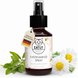 Catly Katzenminze Spray als Beruhigungsmittel für Katzen – Natürliches Entspannungs- & Anti-Stress-Mittel für Katzen, Katzenminze Catnip, Katzen Beruhigungsmittel, Catnip Spray Katze Beruhigung, 100ml