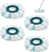 4 Stück bodenwischer ersatzbezug für Leifheit Clean Twist Disc Mop Micro，für Leifheit Bodenwischer/wischmopp leifheit，Geeignet für Fliesen und Laminate alle Bodenarten, effiziente Wasseraufnahme